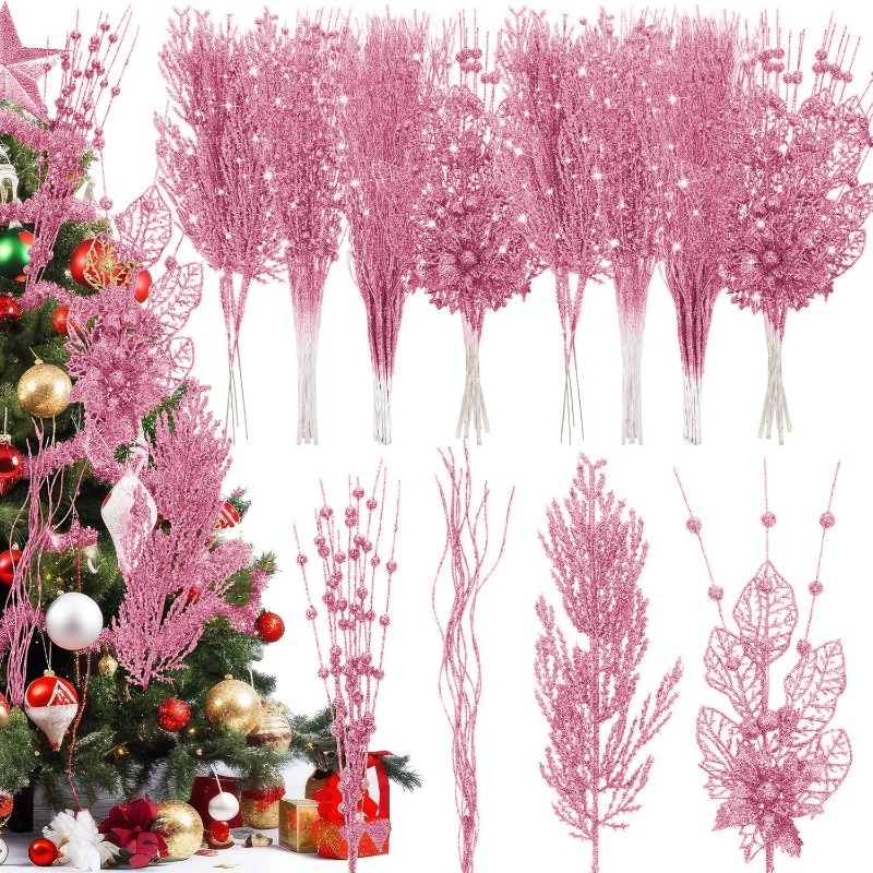 12Pcs Pink Christmas Tree Deco - đánh giá và giá Florist Supply Bulk